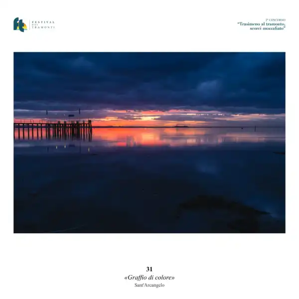 immagine del tramonto al lago trasimeno